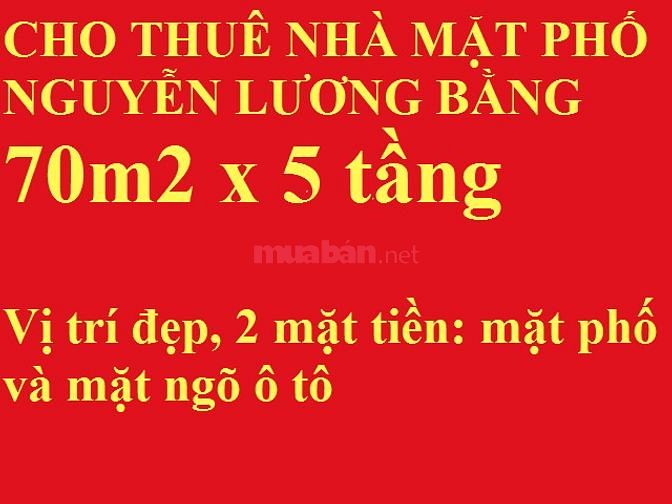 Cho thuê nhà mặt phố Nguyễn Lương Bằng, 5 tầng, 70m2, 2 mặt tiền 57093788 Cho thuê nhà mặt phố Nguyễn Lương Bằng, 5 tầng, 70m2, 2 mặt tiền