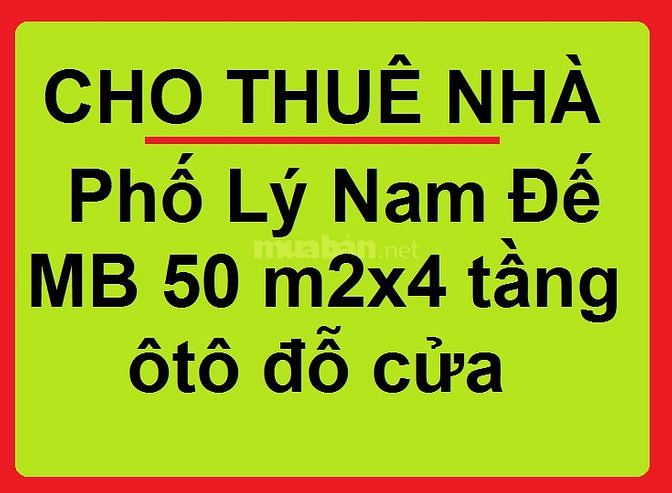 Cho thuê nhà khu phân lô quân đội, phố Lý Nam Đế, ngõ rộng oto ra vào 60494850 Cho thuê nhà khu phân lô quân đội, phố Lý Nam Đế, ngõ rộng oto ra vào