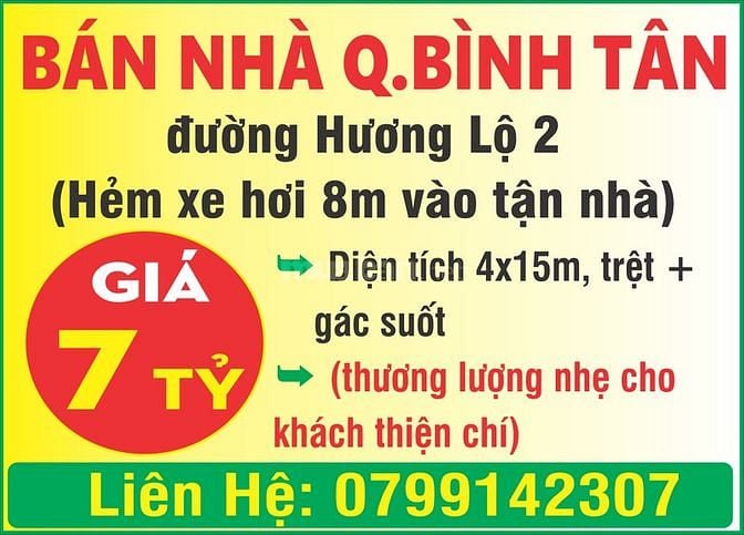 Bán nhà Quận Bình Tân ! đường Hương Lộ 2 (Hẻm xe hơi 8m vào tận nhà) 60506296 Bán nhà Quận Bình Tân ! đường Hương Lộ 2 (Hẻm xe hơi 8m vào tận nhà)