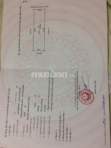 Chính Chủ bán đất, Phường Bích Đào, Ninh Bình, 102m, giá 1.5 tỷ 60687796 Chính Chủ bán đất, Phường Bích Đào, Ninh Bình, 102m, giá 1.5 tỷ