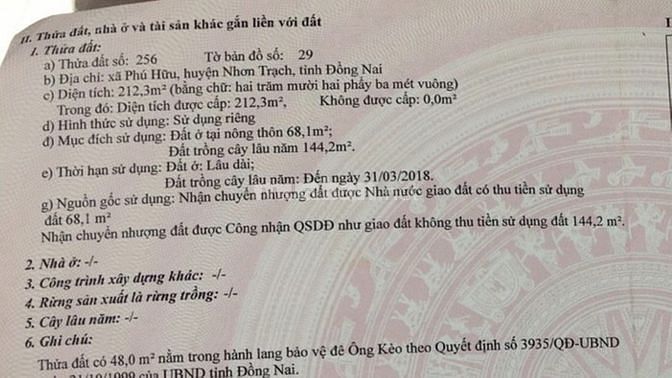 Chính chủ cần bán đất MT Phan Văn Đáng, Nhơn Trạch 60928462 Chính chủ cần bán đất MT Phan Văn Đáng, Nhơn Trạch