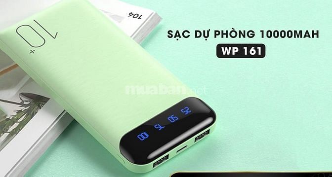 Sạc Dự Phòng WP-161 Chính Hãng Sạc Nhanh, Pin Chuẩn Mới 100%
