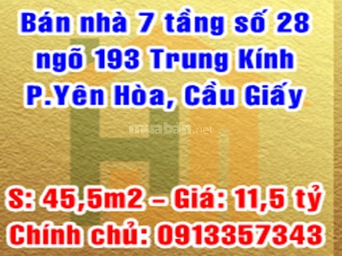 Bán nhà số 28 ngõ 193 Trung Kính, Yên Hòa, Cầu Giấy 61335083 Bán nhà số 28 ngõ 193 Trung Kính, Yên Hòa, Cầu Giấy