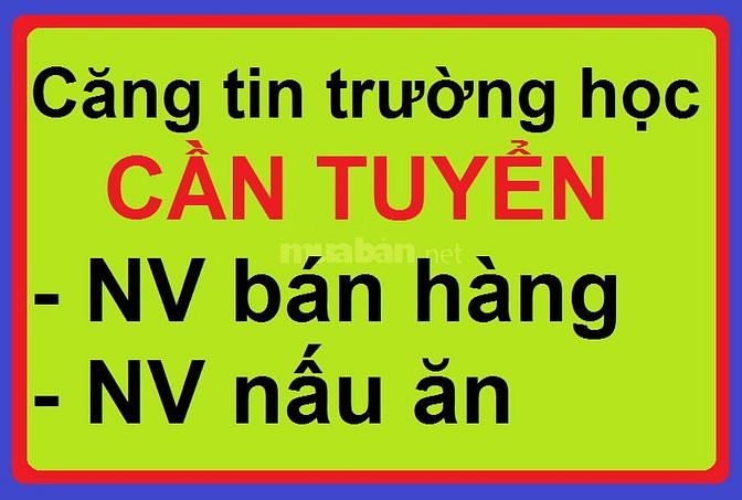 Tuyển nhân viên bán hàng và nấu ăn trong trường học tại Hà Nội 61421894 Tuyển nhân viên bán hàng và nấu ăn trong trường học tại Hà Nội