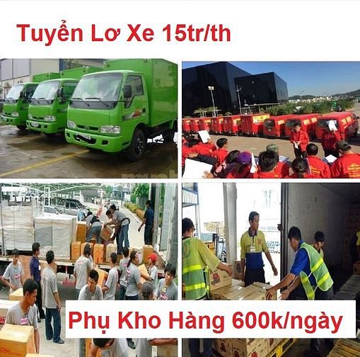 Cần gấp lao dộng Nam Lơ Xe và Phụ Kho Bốc Xếp tại Tiền Giang 61496151 Cần gấp lao dộng Nam Lơ Xe và Phụ Kho Bốc Xếp tại Tiền Giang