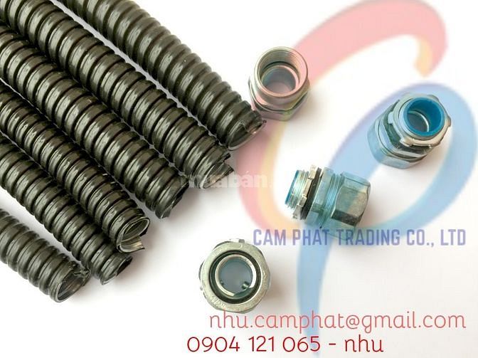 Ống ruột gà lõi thép kín nước luồn dây điện kèm Phụ kiện