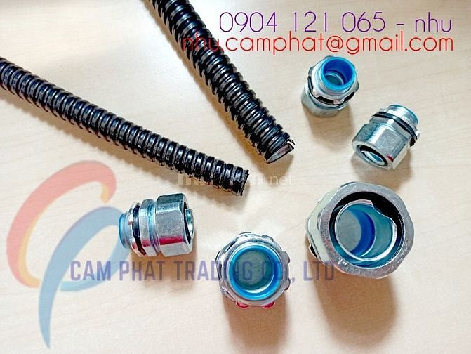 Ống ruột gà lõi thép kín nước luồn dây điện kèm Phụ kiện