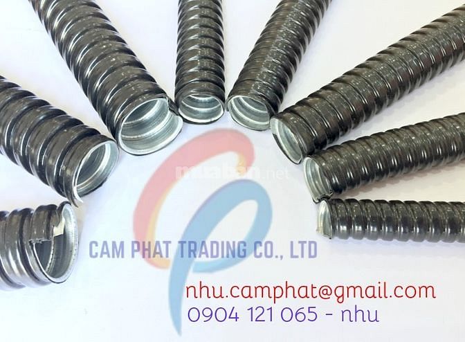 Ống ruột gà lõi thép kín nước luồn dây điện kèm Phụ kiện