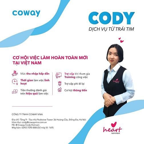 Công ty TNHH Coway Vina tuyển dụng nhân viên 61679253 Công ty TNHH Coway Vina tuyển dụng nhân viên