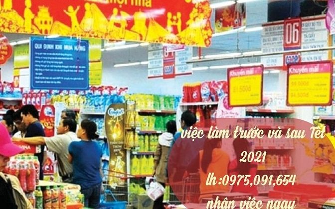 Siêu thị mini tuyển 2 nhân viên nam, nữ kế toán bán  hàng,đóng hàng