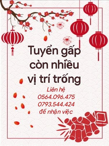 Tuyển nhân viên làm giờ hành chính , nam/nữ tuổi từ 18-45t. 61701018 Tuyển nhân viên làm giờ hành chính , nam/nữ tuổi từ 18-45t.