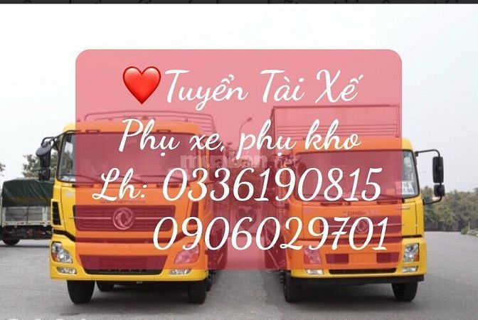Phú Yên- Tuyển Nam Tài xế + Phụ xe và Phụ kho Bốc xếp 62152996 Phú Yên- Tuyển Nam Tài xế + Phụ xe và Phụ kho Bốc xếp