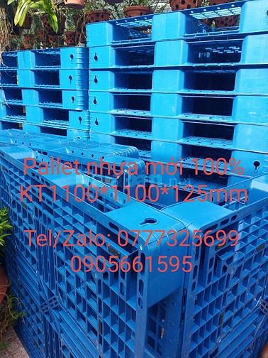Pallet nhựa xanh mới 1100*1100*120 62226170 Pallet nhựa xanh mới 1100*1100*120