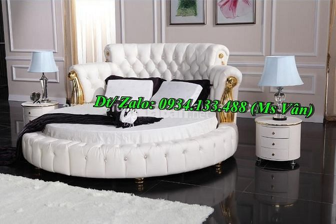 Phòng ngủ đáng yêu với mẫu giường nệm tròn công chúa cực sành điệu