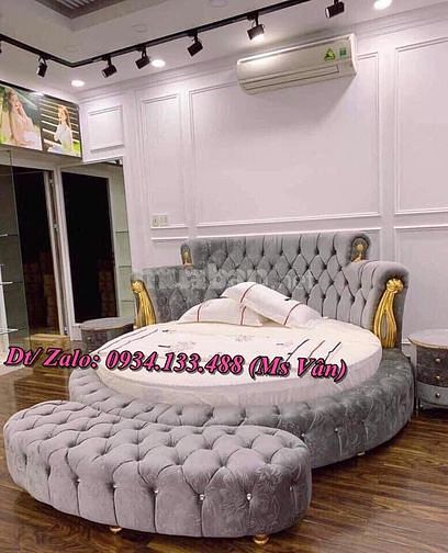 Phòng ngủ đáng yêu với mẫu giường nệm tròn công chúa cực sành điệu