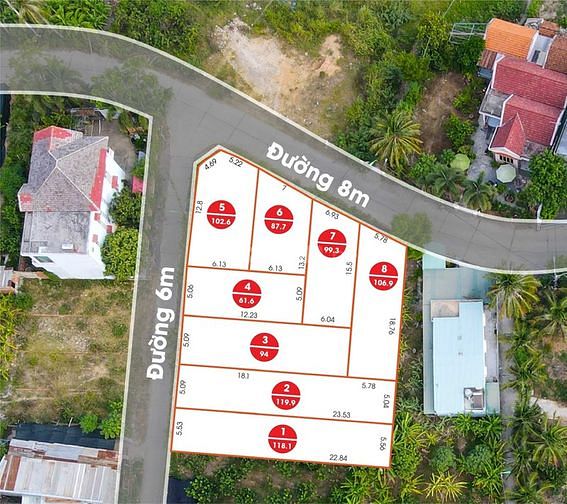 Lô đất thổ cư Vĩnh Trung đường 8m giá đầu tư mùa dịch