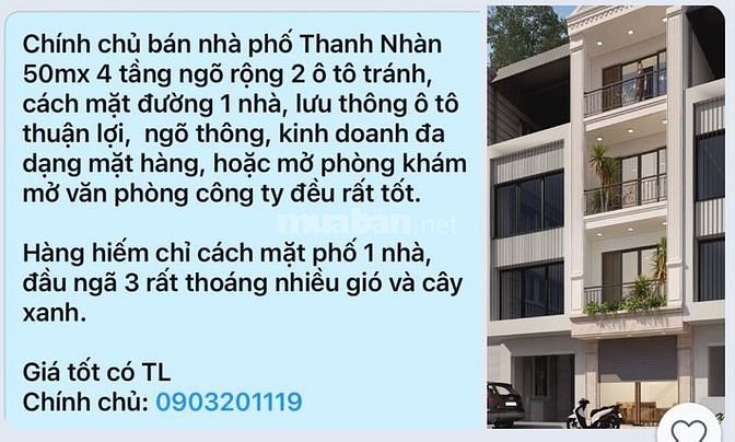 Chính chủ bán nhà phố Thanh Nhàn 50mx 4 tầng ngõ rộng 2 ô tô tránh 63282627 Chính chủ bán nhà phố Thanh Nhàn 50mx 4 tầng ngõ rộng 2 ô tô tránh
