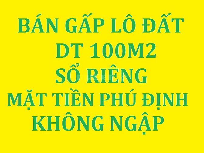 Bán gấp lô đất mặt tiền đường Phú Định, P16 Quận 8, 100m2, sổ riêng 63565395 Bán gấp lô đất mặt tiền đường Phú Định, P16 Quận 8, 100m2, sổ riêng