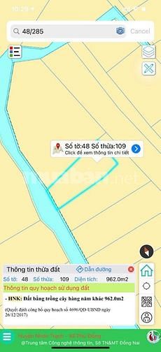 Chính chủ bán 962m2 đất mặt sông Nhơn Trạch, Đồng Nai, 1.1 tỷ trọn sổ 63568919 Chính chủ bán 962m2 đất mặt sông Nhơn Trạch, Đồng Nai, 1.1 tỷ trọn sổ