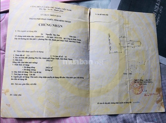 Bán đất Mặt Tiền SIÊU VIP ngay đường Nguyễn Thông, phường Phú Hài