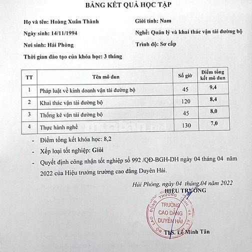 Đào tạo chứng chỉ sơ cấp quản lý và khai thác vận tải đường bộ 