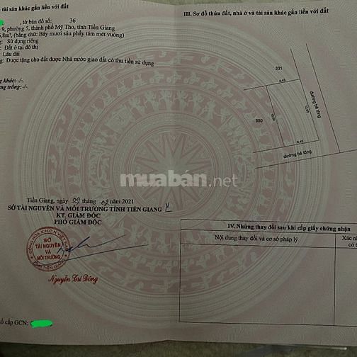 Đất Phường 5, Mỹ Tho Góc 2 mặt tiền đường 3 mét