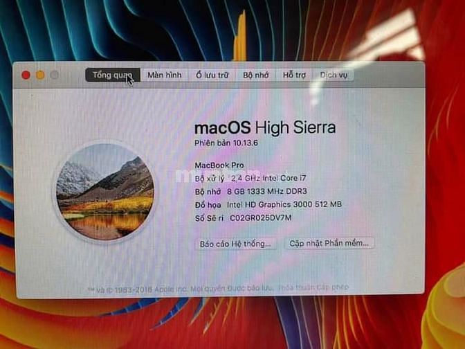 Macbook pro early 2012 hàng chất k.eng 