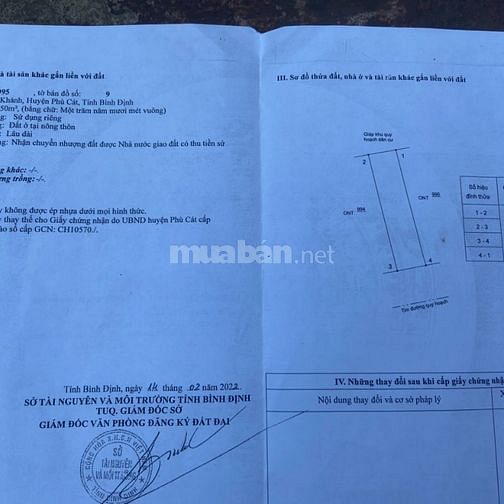 Chính Chủ Cần Bán Lô Đất Vị Trí Đẹp Tại Bến Xe Xã Cát Khánh, Phù Cát