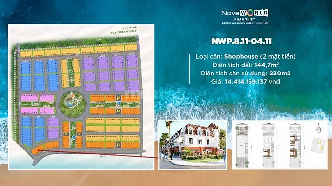 Căn Shophouse vị trí siêu đẹp - tại Siêu thành phố biển Novaworld P.T