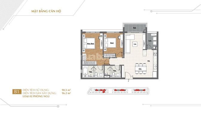 Bán căn hộ SADORA SALA 2PN 96m2 full nội thất view ngoài thoáng mát