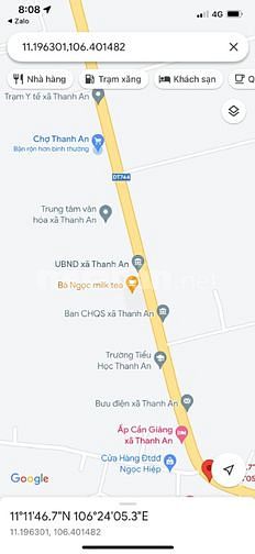 Chính chủ bán Đất 2 Mặt tiền DT744 Thanh An - Dầu Tiếng - Bình Dương