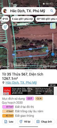 bán đất mặt tiền tập đoàn 7 - hắc dịch-phú mỹ, đối diện khu cnc 450ha.