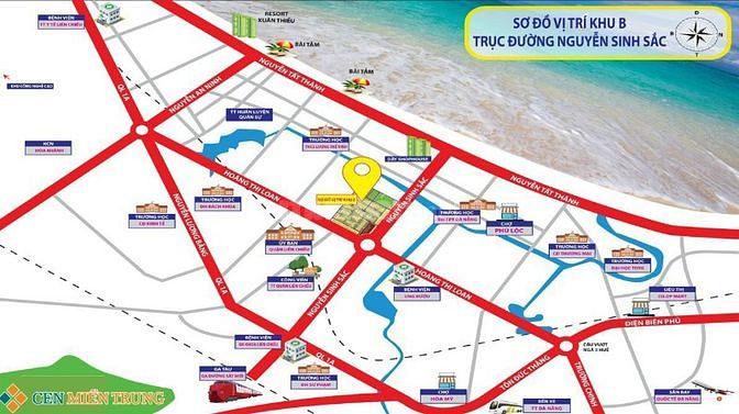 Bán 5 lô liền kề Khu B Phương Trang - trục Nguyễn Sinh Sắc thông biển