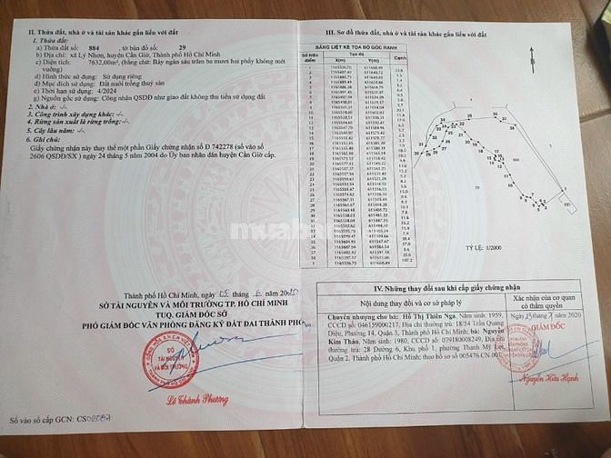 Cần bán đất xã Lý Nhơn, huyện Cần Giờ, Diện tích 7632,0m2