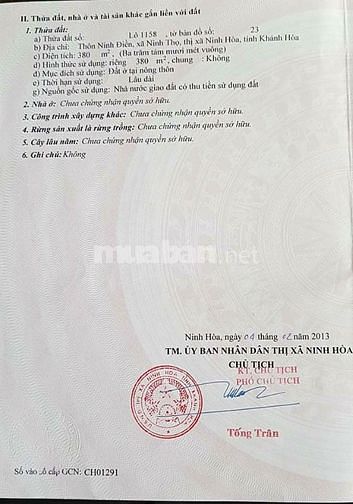 Đất ninh thọ đường bê tông quy hoạch 20m thông xuống biển giá đầu tư