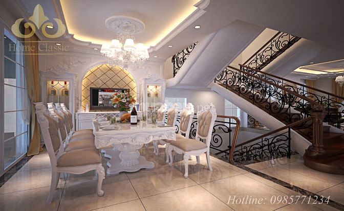 THIẾT KẾ NỘI THẤT BIỆT THỰ TÂN CỔ ĐIỂN – VINHOMES RIVERSIDE HOA SỮA
