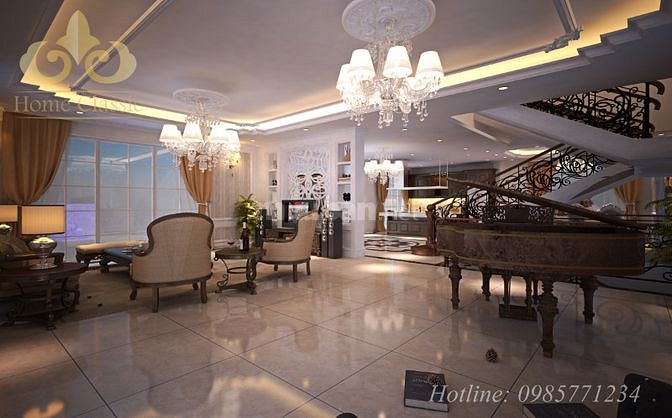 THIẾT KẾ NỘI THẤT BIỆT THỰ TÂN CỔ ĐIỂN – VINHOMES RIVERSIDE HOA SỮA