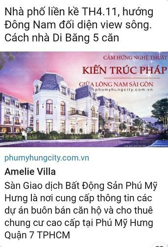 Nhà Phố Liền Kề 2 Mặt Tiền Amelie Villa Phú Mỹ Hưng,Nhà Bè,Dt:6x18m, 
