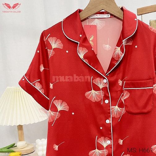 Pijama lụa đồ bộ ngủ mặc nhà cao cấp mùa hè VINGO tay ngắn quần lửng
