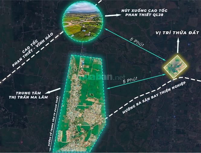 Bán 3 sào 8 đất vườn trung tâm Ma Lâm,2 mặt tiền đường liền kề cao tốc