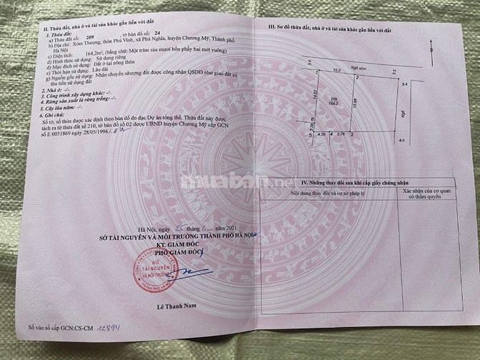 Cần bán gấp 164m Xóm Thượng - Phú Nghĩa.