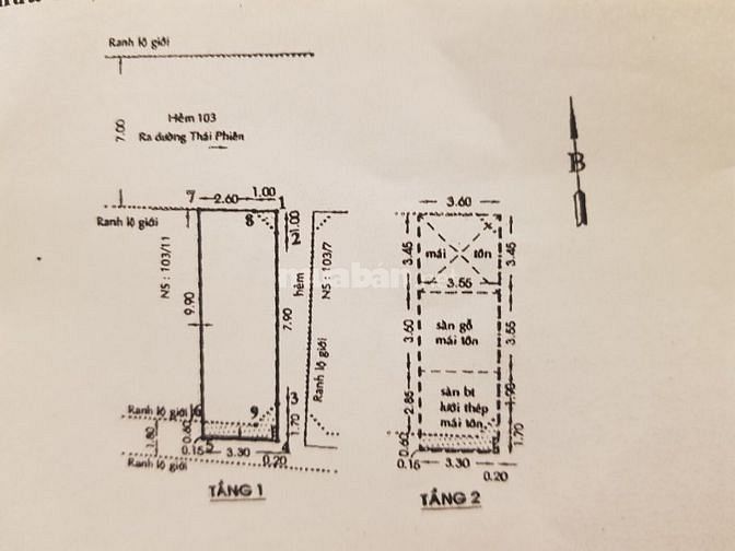Bán gấp nhà - Hẻm Xe Tải -  103 Thái Phiên. DT : 38m. 