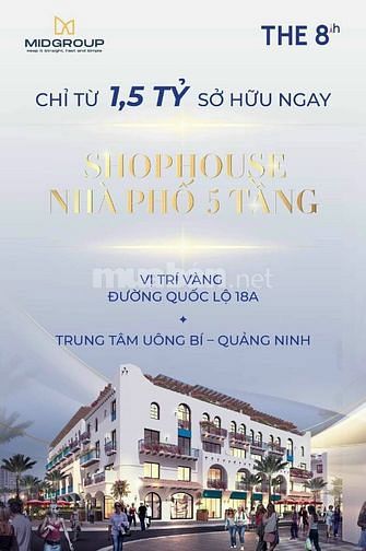 Bán nhanh căn Shophouse 5 tầng dự án Midtown One Tp Uông Bí giá 4 tỷ