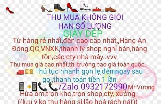 Thu mua giày dép,túi xách,tồn kho, nghỉ bán,giá cao nhất HCM