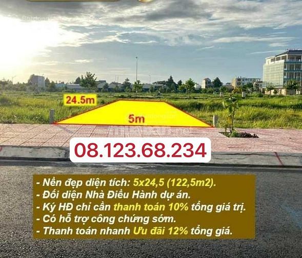 Giá 487tr "Vị Trí Số 1 DUY NHẤT" mặt tiền 25m ngay Lê Hồng Phong