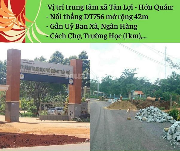 Bán đất Tân Lợi  300m2 TC 100m2 giá chỉ 550 triệu