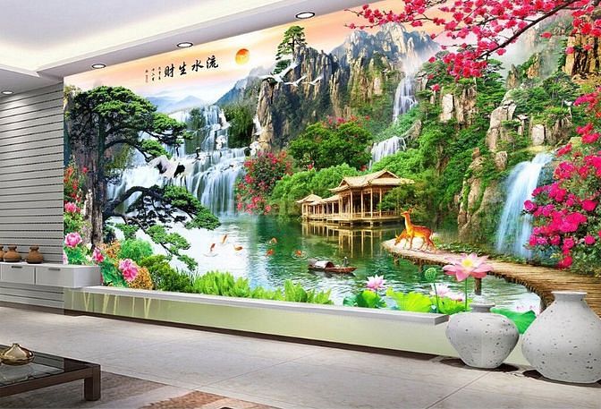 Tranh gạch men 3d ốp tường phòng khách đẹp HP24