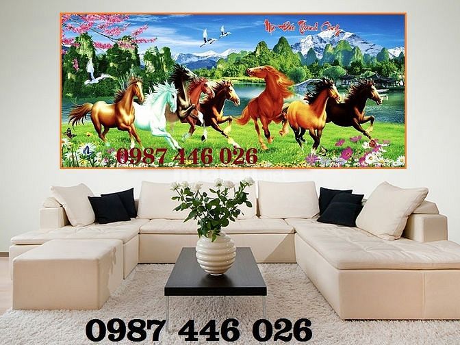 Tranh gạch men 3d ốp tường phòng khách đẹp HP24