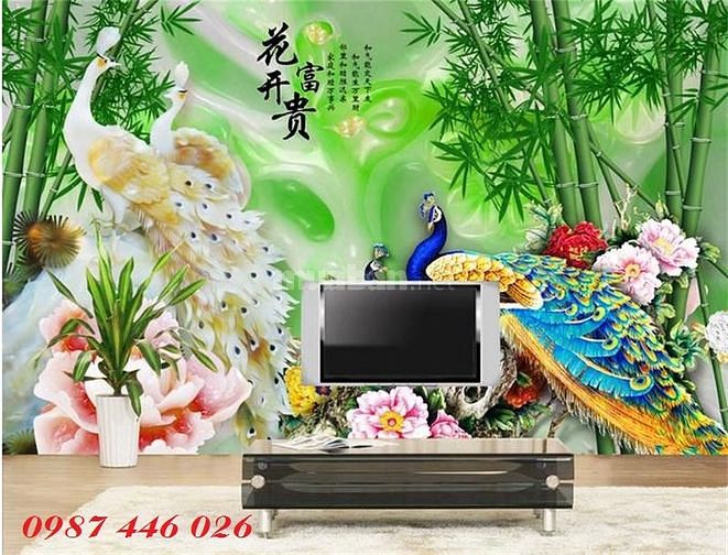 Tranh gạch men 3d ốp tường phòng khách đẹp HP24