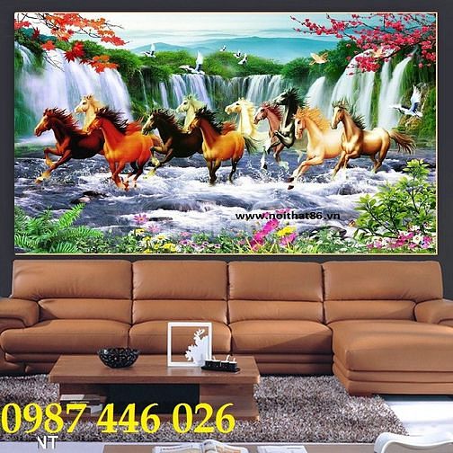 Tranh gạch men 3d ốp tường phòng khách đẹp HP24
